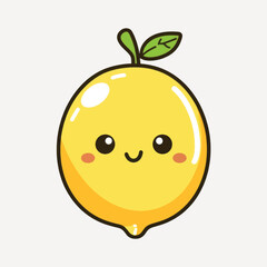 Cute kawaii lemon cartoon