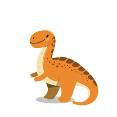 artoon dinosaur features a friendly expression and bright orange color, ideal for children's illustrations