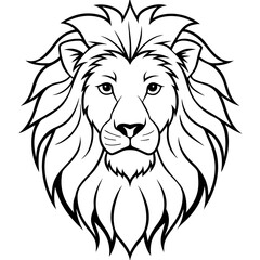 Powerful lion’s head with a detailed, flowing mane vector