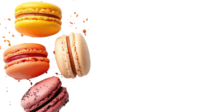 French macaroon on transparent background