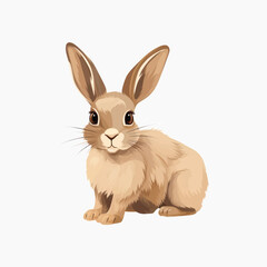 Cute cartoon brown rabbit illustration