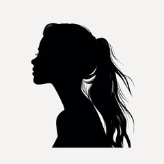 Elegant female silhouette profile