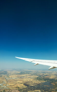 Expansive Aerial View from Airplane Wing