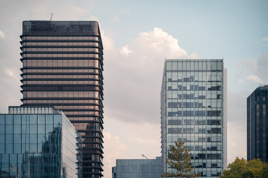 Modern AZCA District Architecture in Madrid, Spain