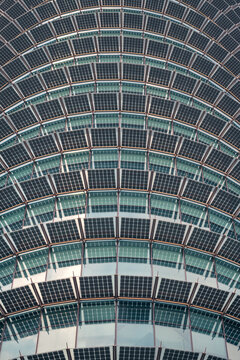 Modern Solar Panel Roof Structure in AZCA, Madrid