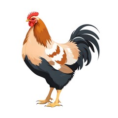 Fototapeta premium Illustration of cute cartoon hen isolated on white background,Vector Hen