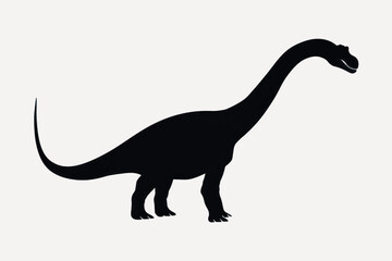 Silhouette of a Brachiosaurus dinosaur