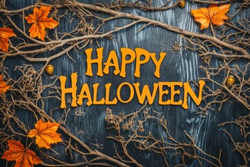 happy Halloween greeting card, illustration vector