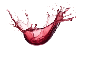 red wine splash isolated on white or transparent png