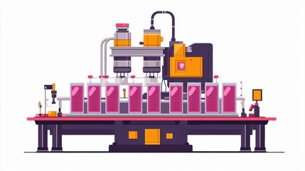 A factory machine is making a product