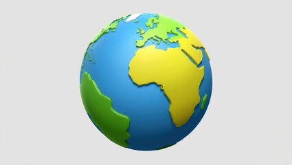 Fototapeta premium 3D Cartoon Earth Globe World Map Illustration