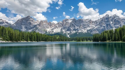 Serene Mountain Lake with Reflection