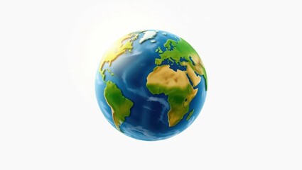 Earth Globe 3D Rendering Isolated White Background