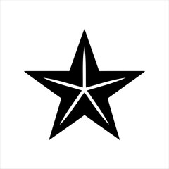 Black vector star icon silhouette illustration design on white background.