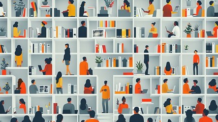 illustration, Business Concept illustrations. Mega set. Collection of scenes with men and women taking part in business activities. Vector illustration,