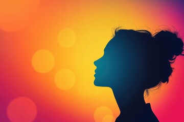 Global teachers' day poster design: profile silhouette of an individual