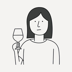 Minimalist woman holding wine