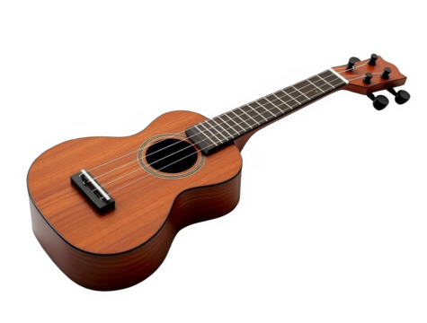 Wooden Ukulele String Instrument Isolated on Transparent Background Cutout, PNG File
