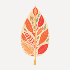Colorful autumn leaf illustration