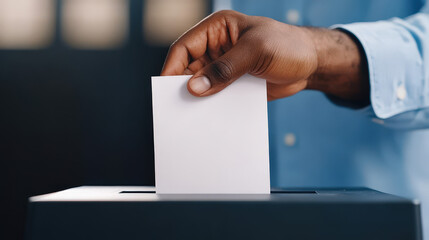 Close-up of a ballot being scanned by a voting machine, electronic voting, counting votes 
