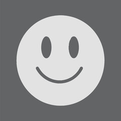 Simple gray smiley face icon