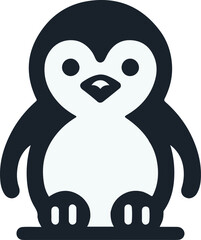 Penguin silhouette icon vector art illustration