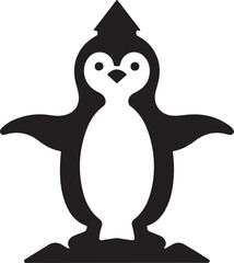 Penguin silhouette icon vector art illustration
