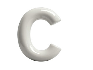 Naklejka premium Sleek 3D White Letter C with Transparent Background Cutout, PNG File for Modern Typography and Branding