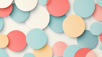 Serene Pastel Geometric Circles Background | Minimalist Flat Style Wallpaper Design