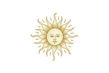 Vintage sun face illustration