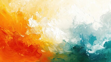 Fototapeta premium Vibrant abstract art featuring warm orange and cool teal hues, conveying emotion and creativity in a beautiful blend.