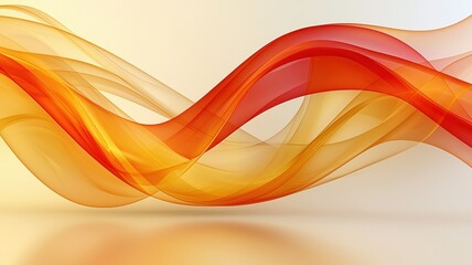 Vibrant abstract illustration featuring flowing red and orange waves conveying energy and movement on a soft background.