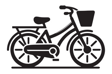 Vector Drawing of Bicycle Riding Silhouette