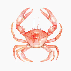 Vibrant watercolor crab illustration