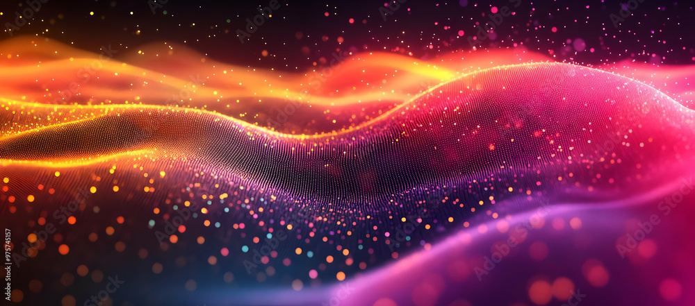 Poster vibrant abstract waves of color and light create a dynamic visual experience, perfect for background
