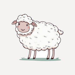 Cute cartoon sheep illustration