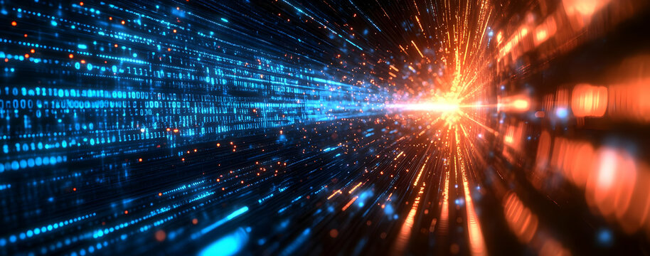 Dynamic digital beam of light showcasing vibrant colors and speed, perfect for technology, motion, and energy-themed projects.