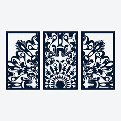Mandala Panels Wall Laser Cut Design, Mandala Vector