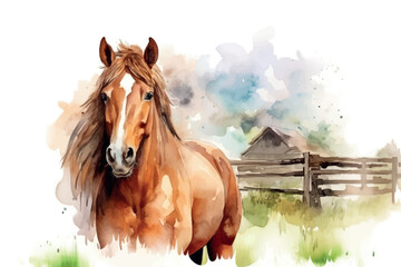 Majestic horse watercolor art © Rawpixel.com