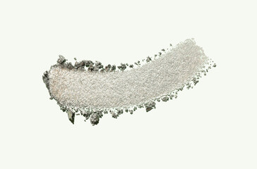 Gray blue metallic texture eye shadow smudge isolated on gray
