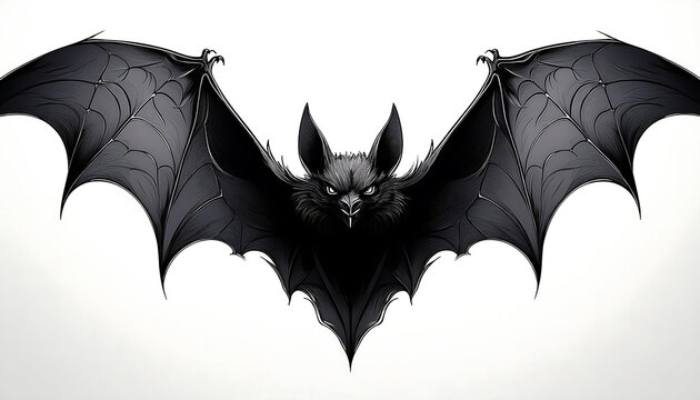  Silhouettes of bats, isolated on a white background, perfect for Halloween designs. _1(944)