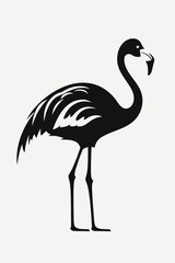 Fototapeta premium Elegant flamingo silhouette art