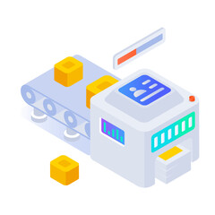 Assembly line icon in isometric style