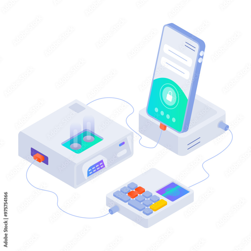 Canvas Prints an isometric icon of application security