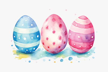 Colorful watercolor Easter eggs