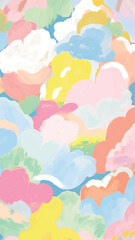 Colorful abstract cloud painting