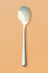 Illustrated spoon on orange background