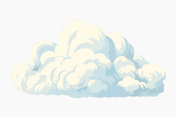 Fluffy cartoon cloud illustration