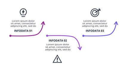 Line concept for infographic with 3 steps, options, parts or processes. Business data visualization.