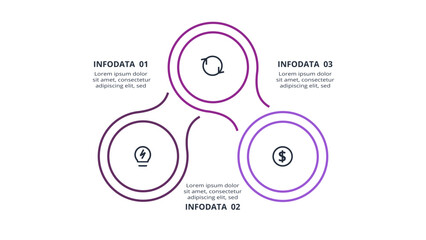 Line concept for infographic with 3 steps, options, parts or processes. Business data visualization.